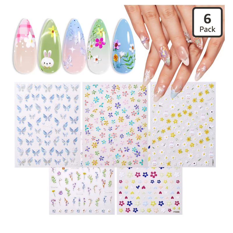 6 Ark med nail sticers